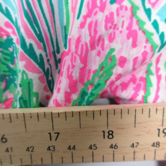 Lilly Pulitzer Parigi Romper Mini Dress M Green Floral V Neck Resort 436 - Picture 9 of 11